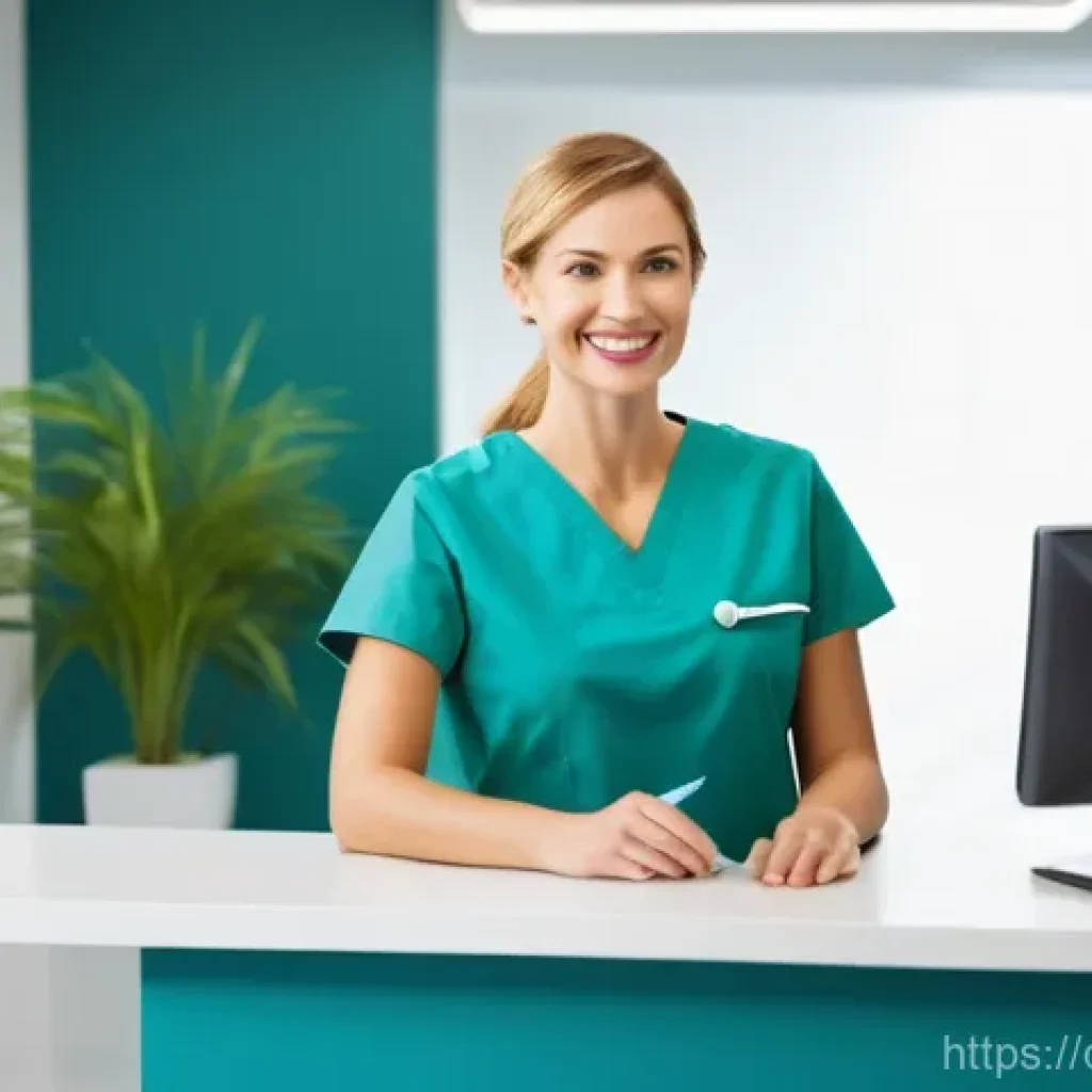 치과위생사 환자 응대 방법 - A Warm Welcome at the Dental Clinic**
A female dental hygienist, in her late 20s to early 30s, weari...