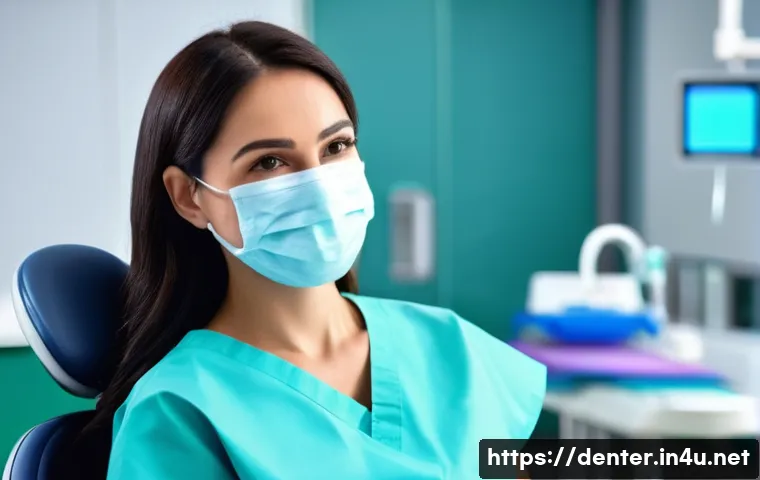 치과위생사 자격증 취득 후 해야 할 일 - A professional female dental hygienist in a modern dental clinic setting, wearing clean, well-fitted...