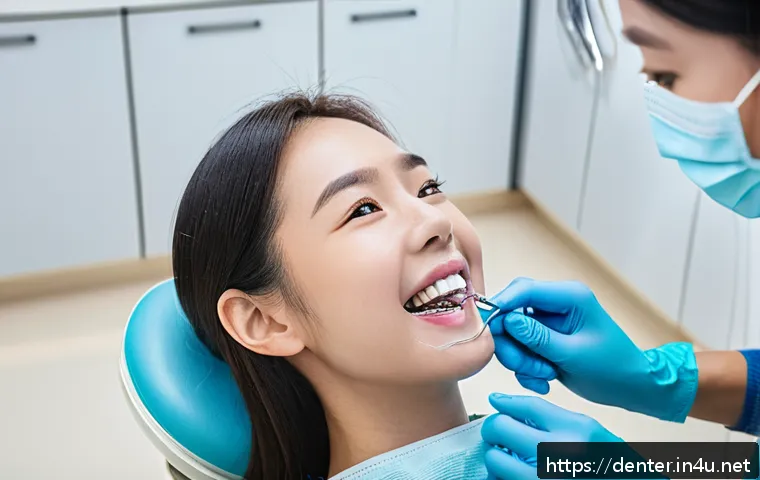 치과위생사 치아 교정 보조 경험담 - A professional dental hygienist carefully attaching orthodontic brackets and wires to a patient’s te...